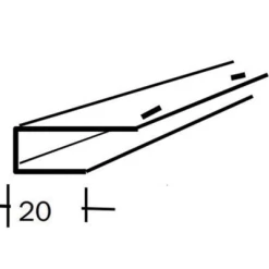 Planches De Rive Et Lambris Profilé U PVC Petite Finition Pour Lambris SFP24 MEP Blanc - 20x10 Mm - L. 4 Ml