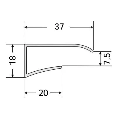 Nicoll Planches De Rive Et Lambris Profilé De Finition Petit Recouvrement BELRIV'2 – Image 2