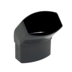 Accessoires Descentes Coude Ovoïde Nicoll Pour Tube De Descente 90 X 56 Mm - Angle 45°- Mâle/Femelle - Techtan - Gris Anthracite