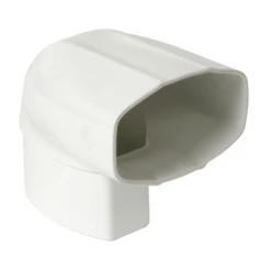 Nicoll Accessoires Gouttières Coude Pignon Pour Tube De Descente Ovoïde 90 X 56 Mm - Angle 90° - Mâle/Femelle - Techtan - Blanc