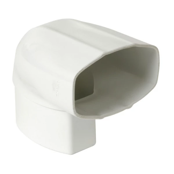 Nicoll Accessoires Gouttières Coude Pignon Pour Tube De Descente Ovoïde 90 X 56 Mm - Angle 90° - Mâle/Femelle - Techtan - Blanc