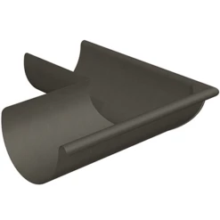 Rheinzink Accessoires Gouttières Équerre Soudée Extérieure Gouttière 1/2 Ronde Zinc GRANUM BASALTE - Boudin 14 - Dév.25 Demi Ronde