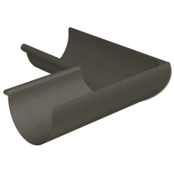 Rheinzink Accessoires Gouttières Équerre Soudée Intérieure Gouttière 1/2 Ronde Zinc GRANUM BASALTE - Boudin 14 - Dév.25 Demi Ronde