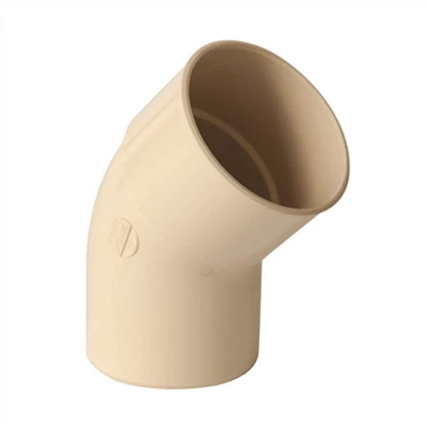 Accessoires Descentes Coude Cylindrique Mâle-femelle Nicoll Pour Tube De Descente - Angle 45° - Diamètre 80mm - Techtan Sable