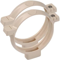 Accessoires Descentes Collier à Bride Pour Tube De Descente Nicoll - Diamètre 80 Mm - PVC Sable - Lot De 2 Pièces